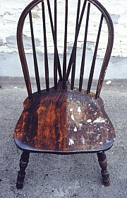 Remove paint splatters and restore the original beauty of this antique chair in just one step with Wood Elixir